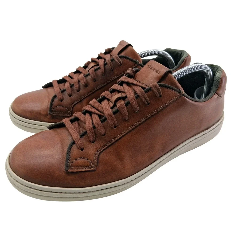 Church's Mirfield Shoes Mens US 10.5 UK 9.5 Brown Leather Sneakers Made In Italy